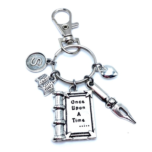 Writer Keychain Purse Charm Author Book Lover May Be Personalized - Picture 3 of 6